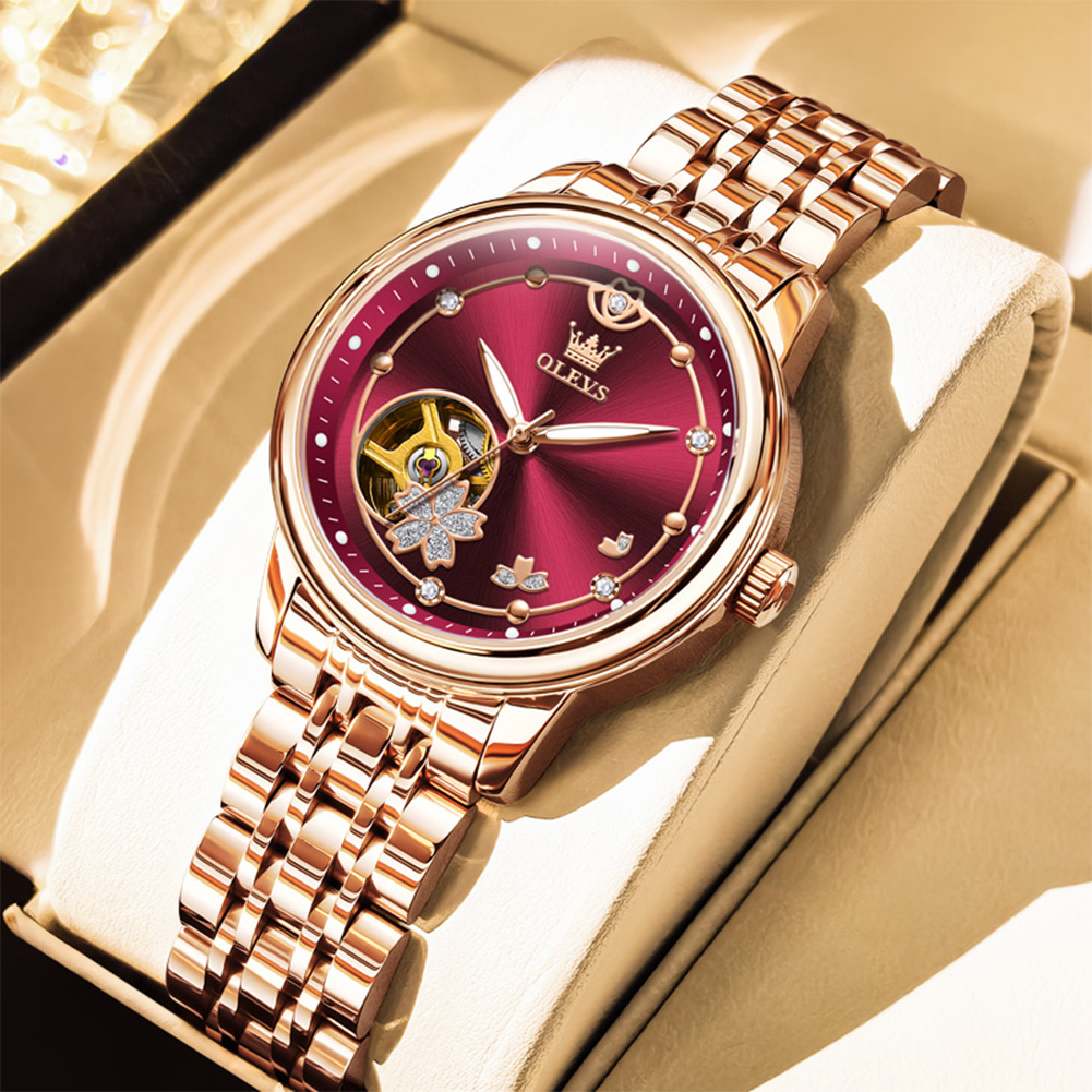 Push Button Tactile - Rosa de ouro vinho vermelho luxo