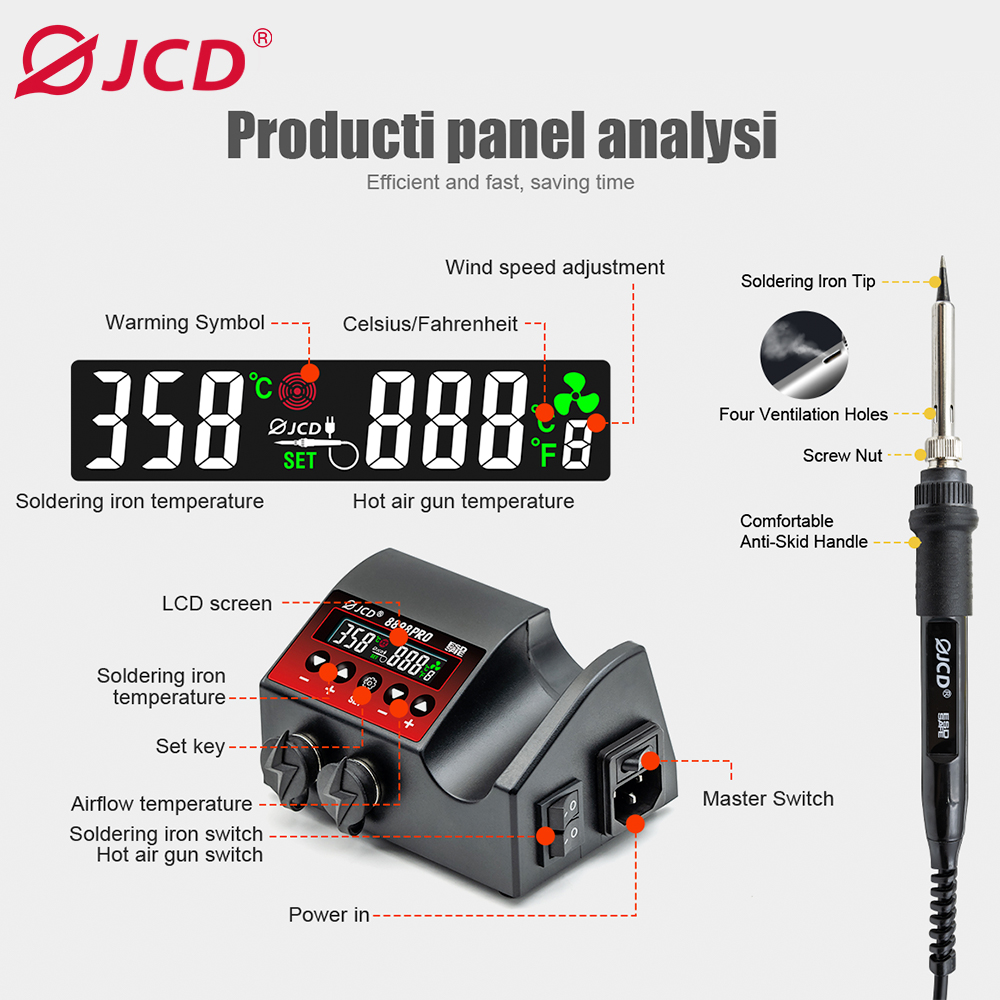 Jcd 8898pro 2 em 1 estação de  - Smd Solder Paste avaliação e preço