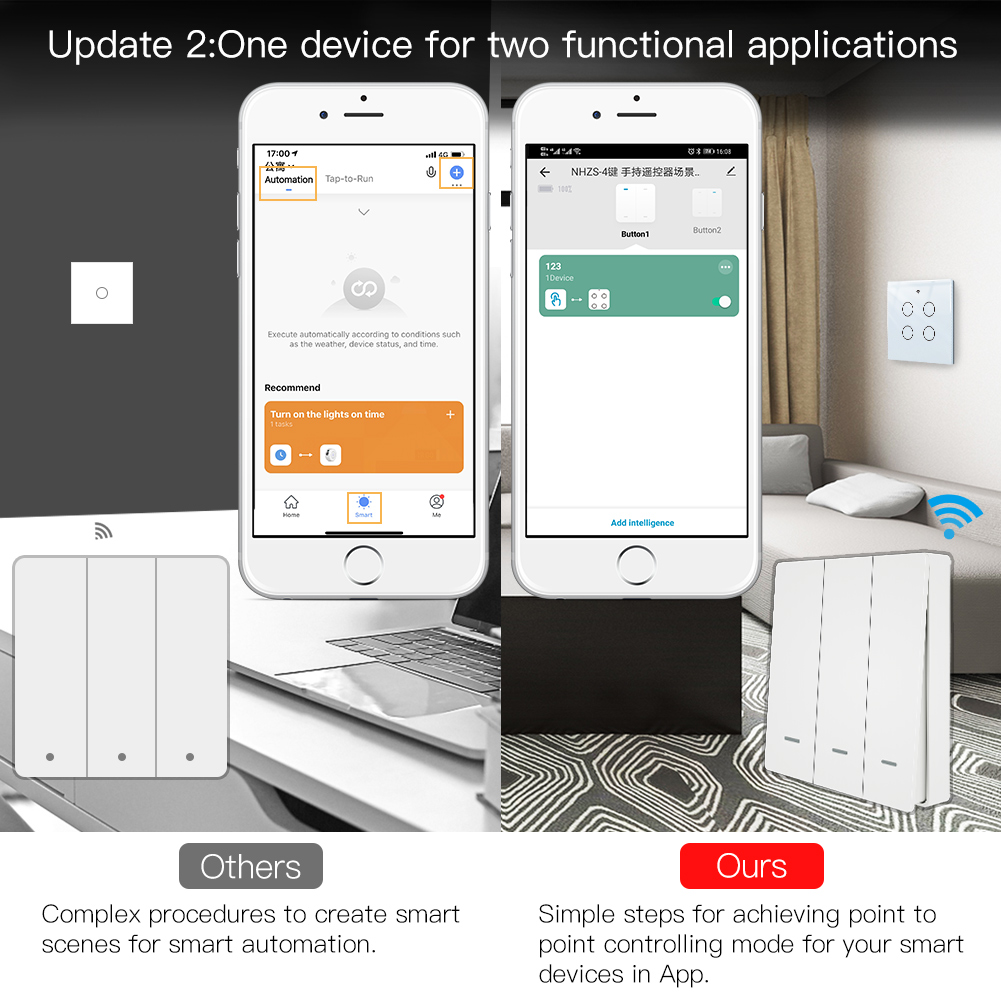 Moes tuya zigbee interruptor d - Push Button Tactile avaliação e preço