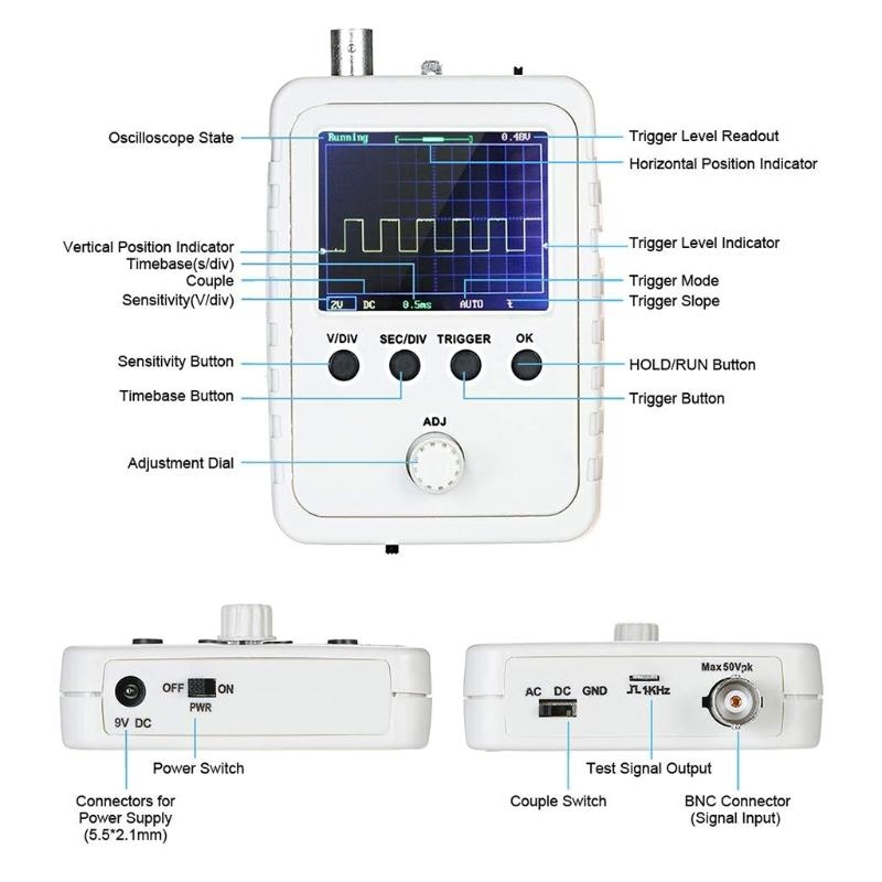 portátil analisador lógico osc - Oscilloscope Dso Mini avaliação e preço